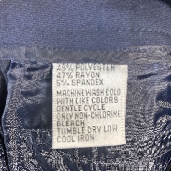 Talbots Pants Womens 4 Petite Blue Straight Leg Flat Front Trousers Slacks - Picture 9 of 9